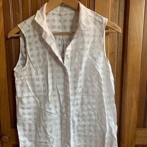 WHITE COS CHECKERED BLOUSE SZ 8